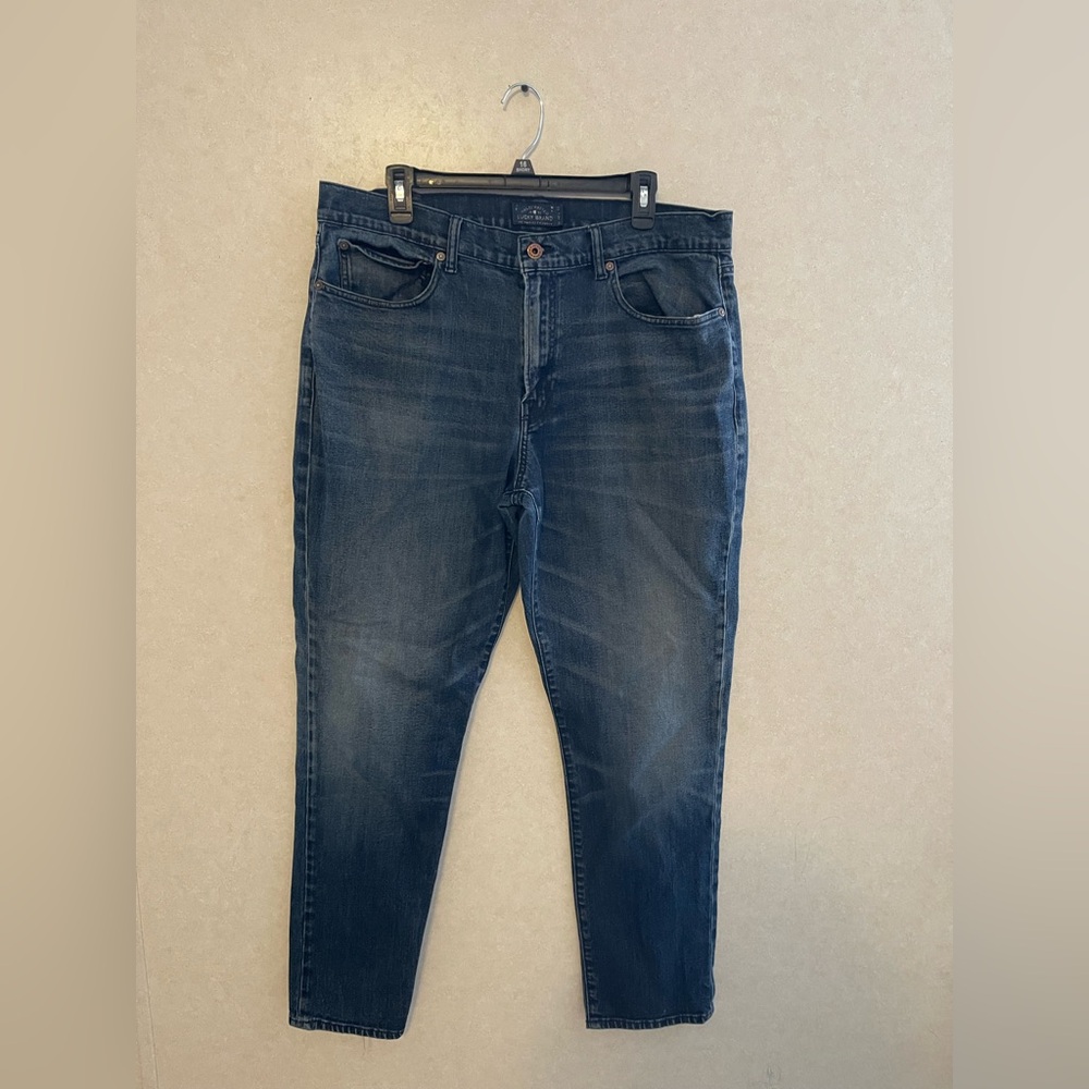 Lucky Brand Men's Jeans W38 L32 Athletic Cut Slim Straight Denim Blue Stretch